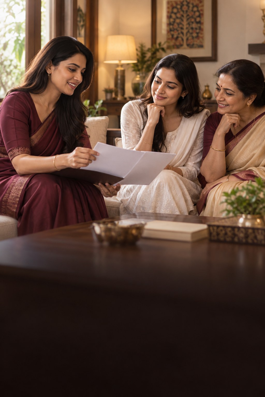 Relationship Manager guiding a member and her family through suitable matrimony profiles