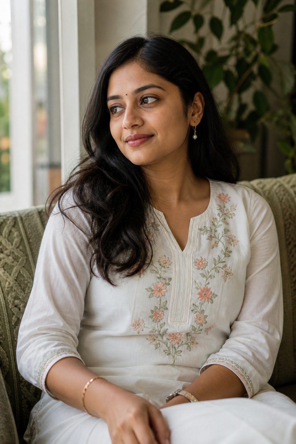 Bride browsing matrimony profiles